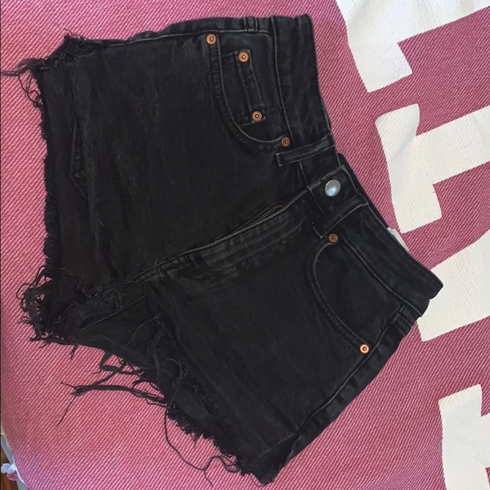 Black Denim Shorts